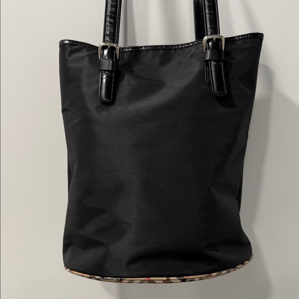 Burberry Black Bucket Bag with Novacheck bottom Blue Label EUC